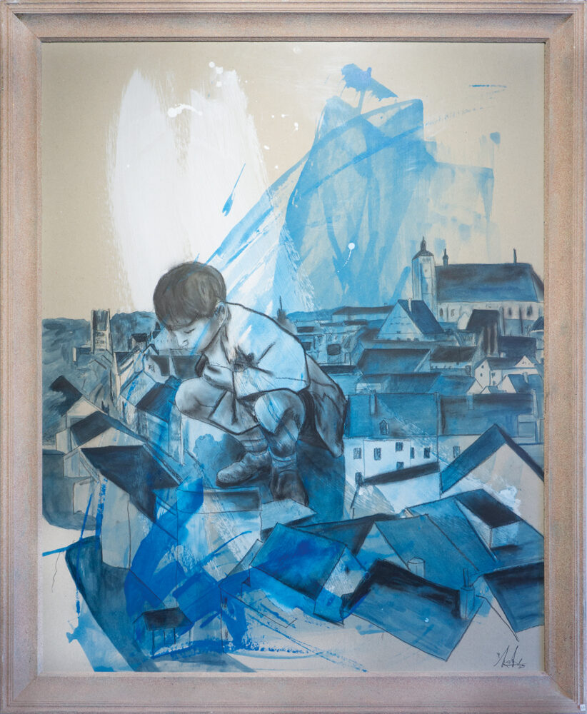 Daniel Malun Lange: Der Schanzer / 2025, 84 x 104 cm (gerahmt)