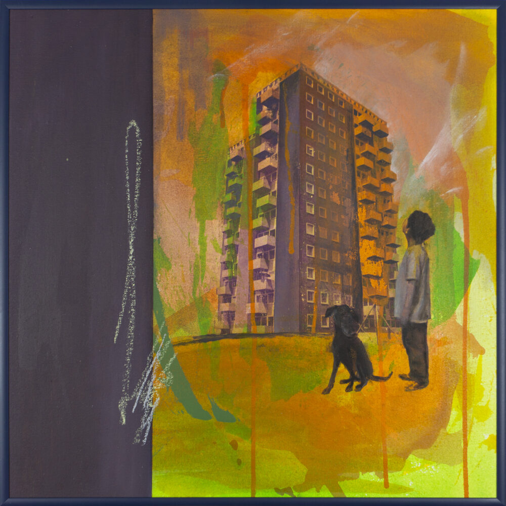 Daniel Malun Lange: 2. Stock, 3. Tür links / 2025, 50 x 50 cm (gerahmt)