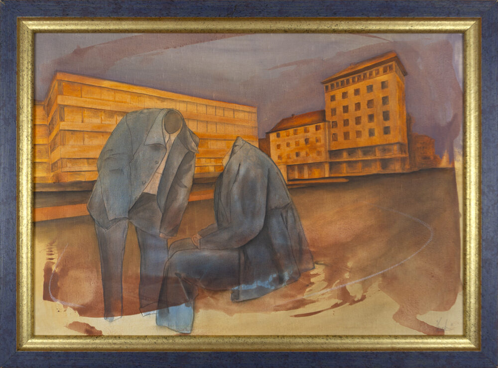 Daniel Malun Lange: Stadtgeflüster / 2025, 78 x 58 cm (gerahmt)